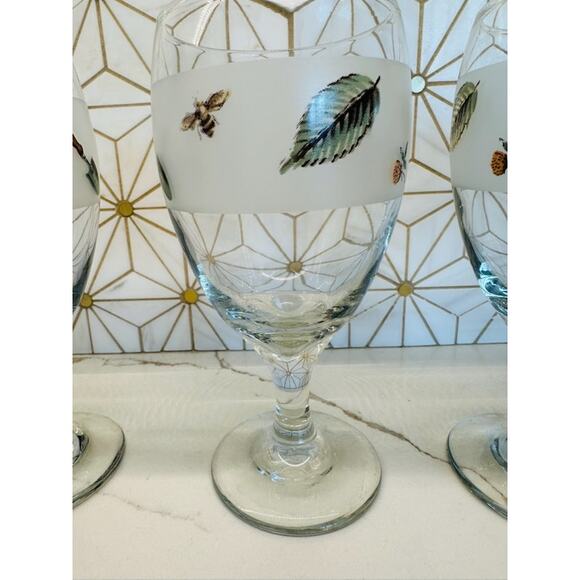 Vintage Pfaltzgraff Naturewood Iced Tea Goblets | Set of 5 | Garden‎ Motif - Picture 5 of 6